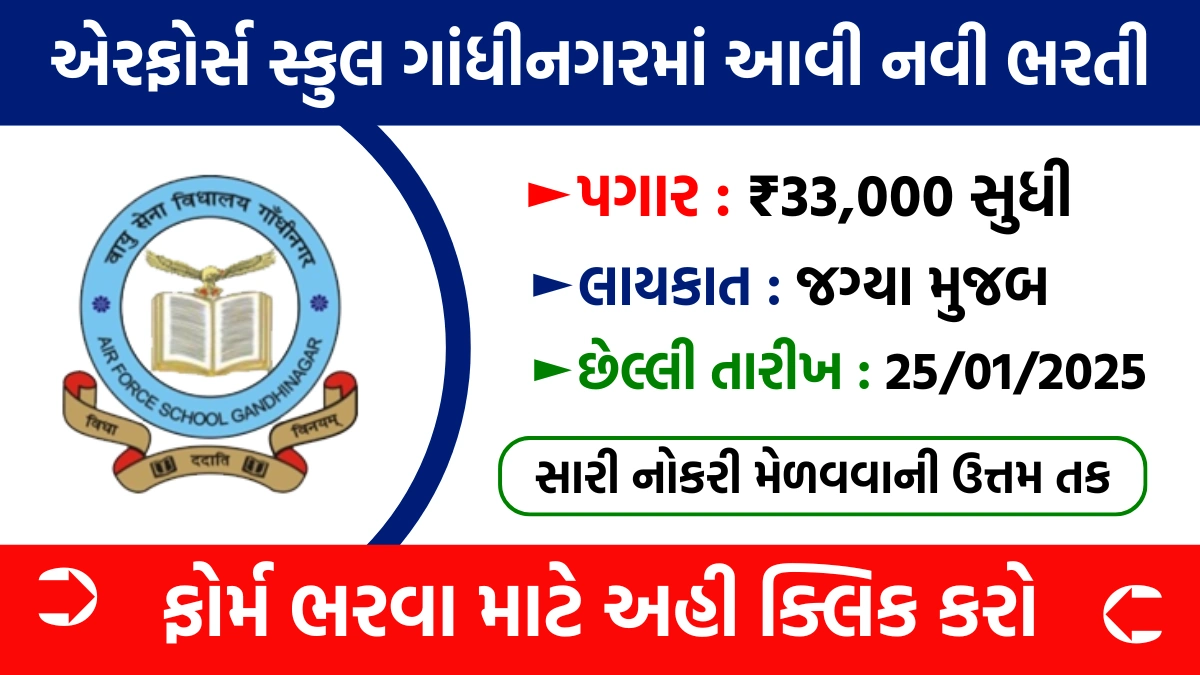 Air Force School Gandhinagar Recruitment 2025